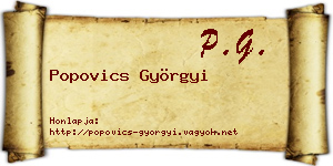 Popovics Györgyi névjegykártya