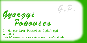 gyorgyi popovics business card